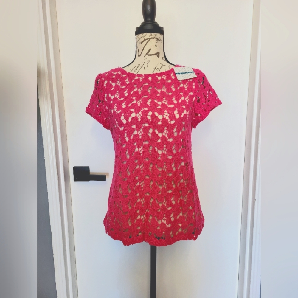 NWT Anthropologie Pim + Larkin Crochet T-shirt Top‎